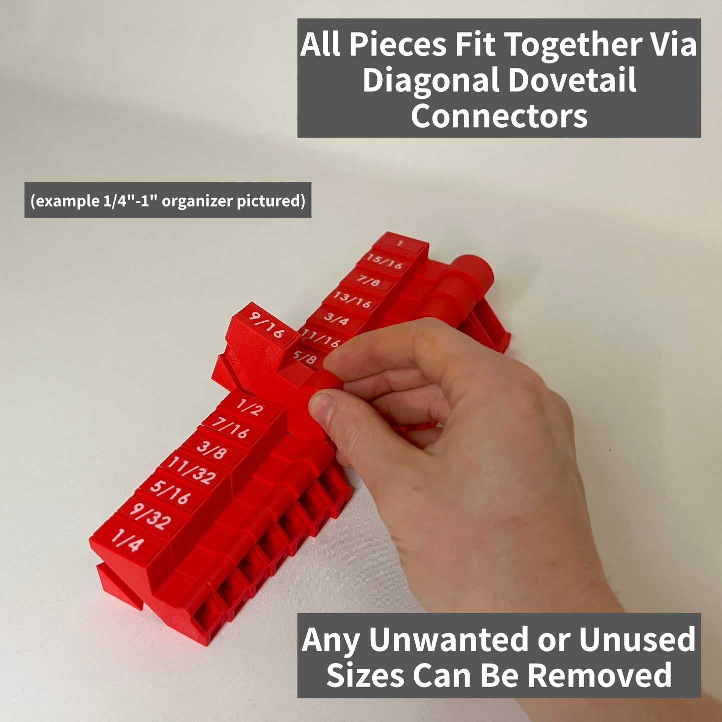 Metric 6mm - 24mm (19 piece) Space Efficient Modular Wrench Organizer (no skip sizes)