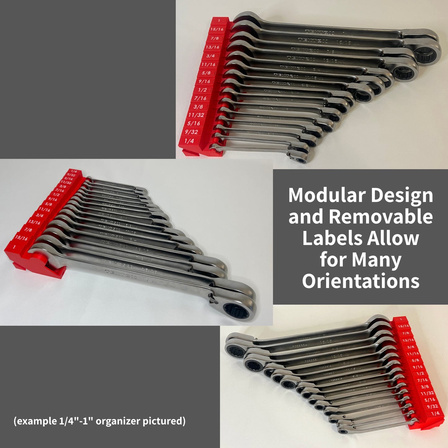 Metric 6mm - 24mm (19 piece) Space Efficient Modular Wrench Organizer (no skip sizes)