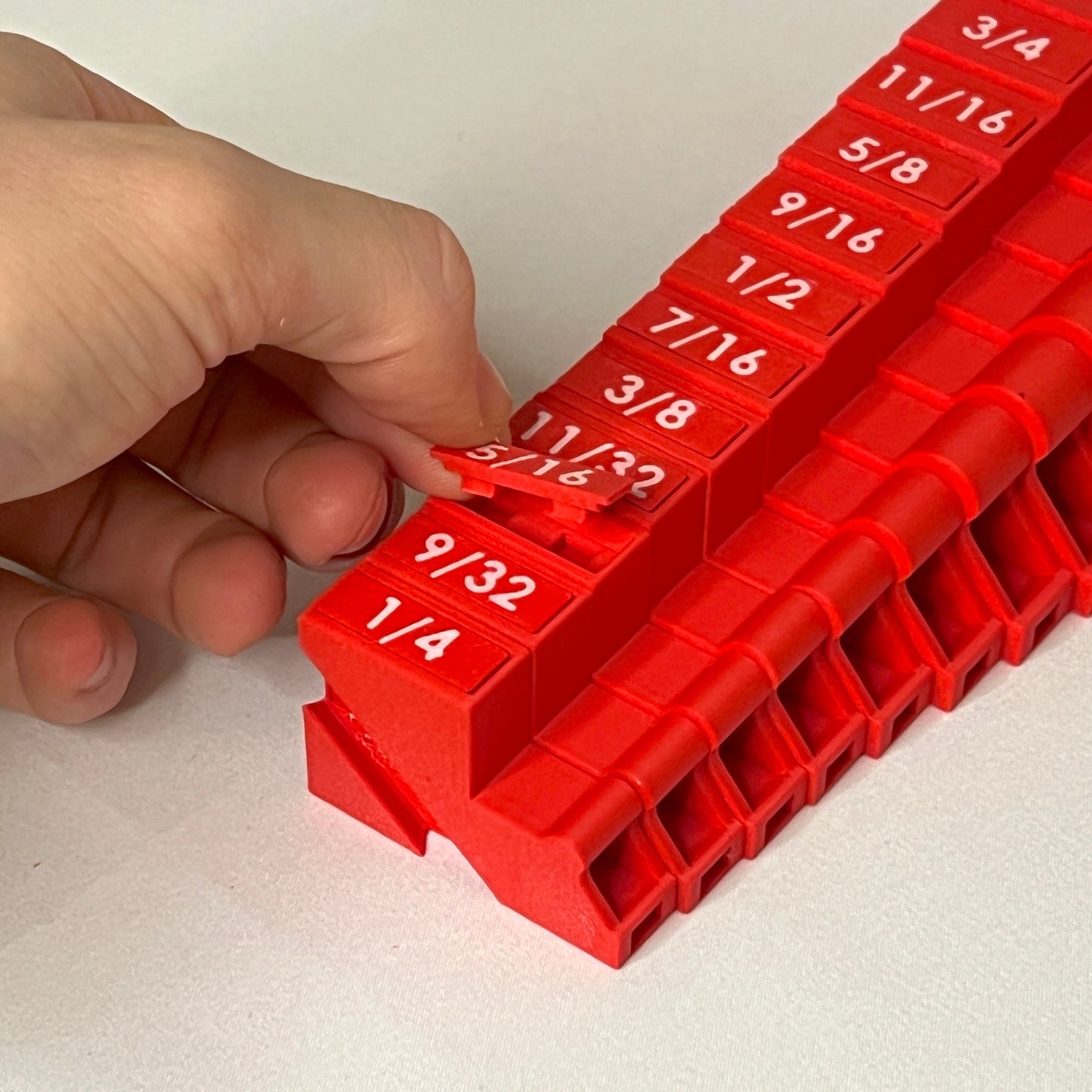 Standard (SAE) 1/4" - 1" (15 piece) Space Efficient Modular Wrench Organizer (no skip sizes)