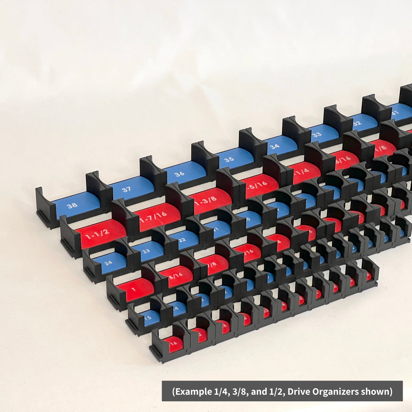3/8 Inch Drive Standard (SAE) Modular IMPACT Socket Organizer 15pc (sockets not included)