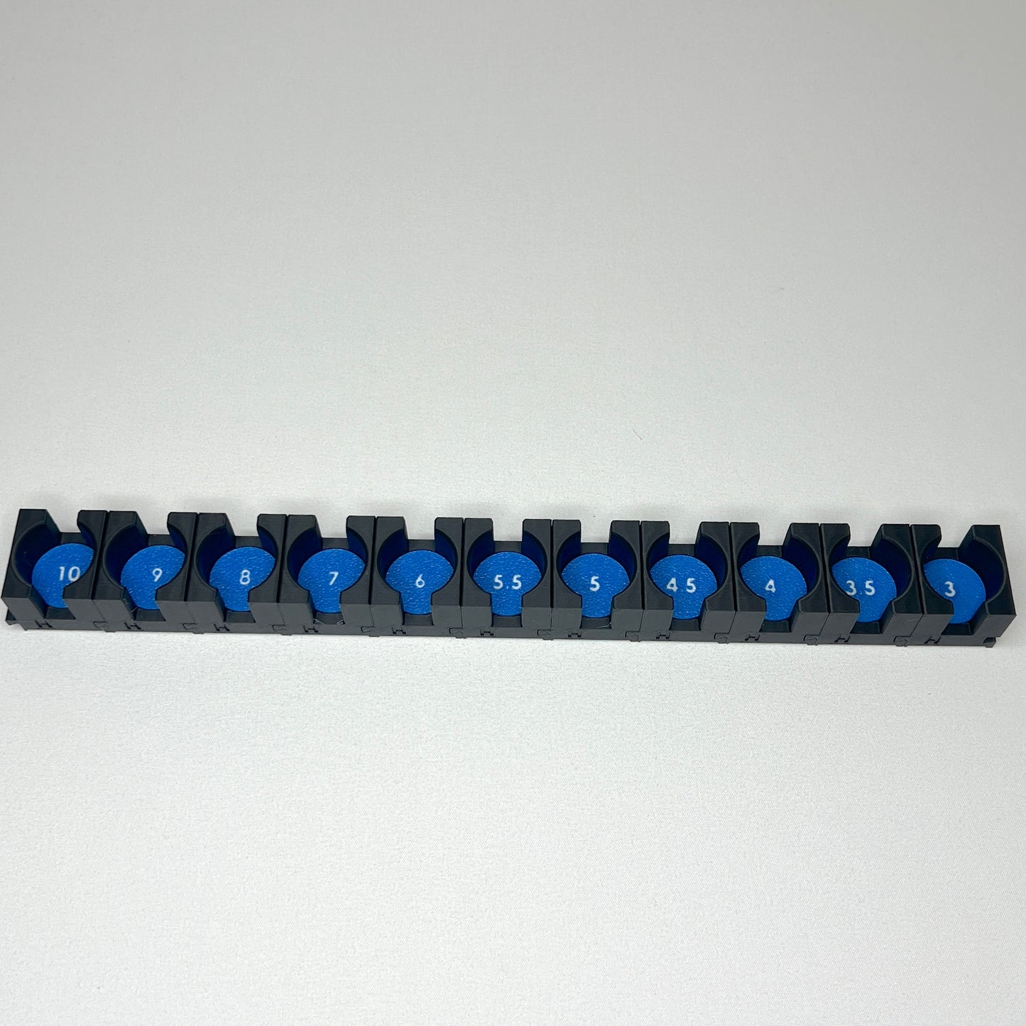 3/8 Inch Drive Metric Modular Hex Bit Socket Organizer 11pc (sockets not included)