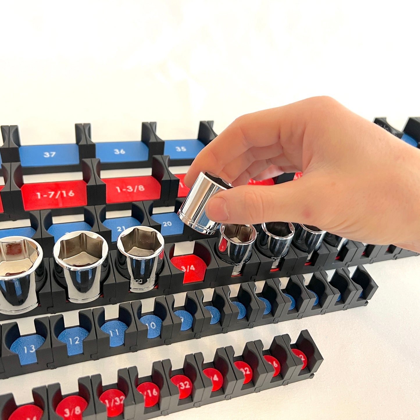 Individual (with magnets) 1/2 Drive Metric 10mm - 19mm Modular Socket Organizers