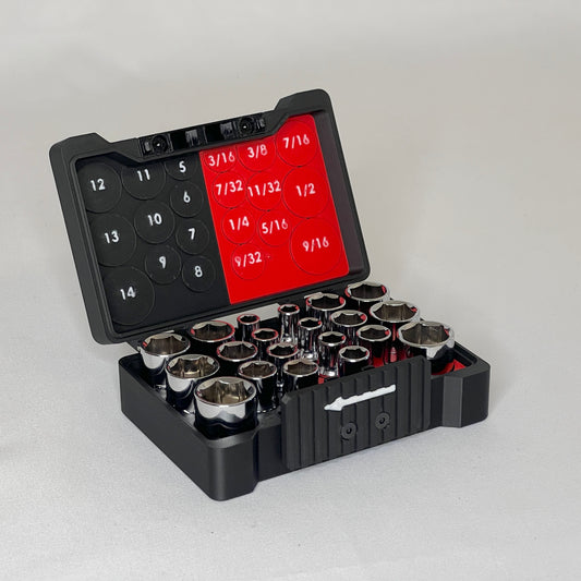 Compact 1/4 Inch Drive Socket Case for 20 Piece Socket Set (with or w/o sockets)