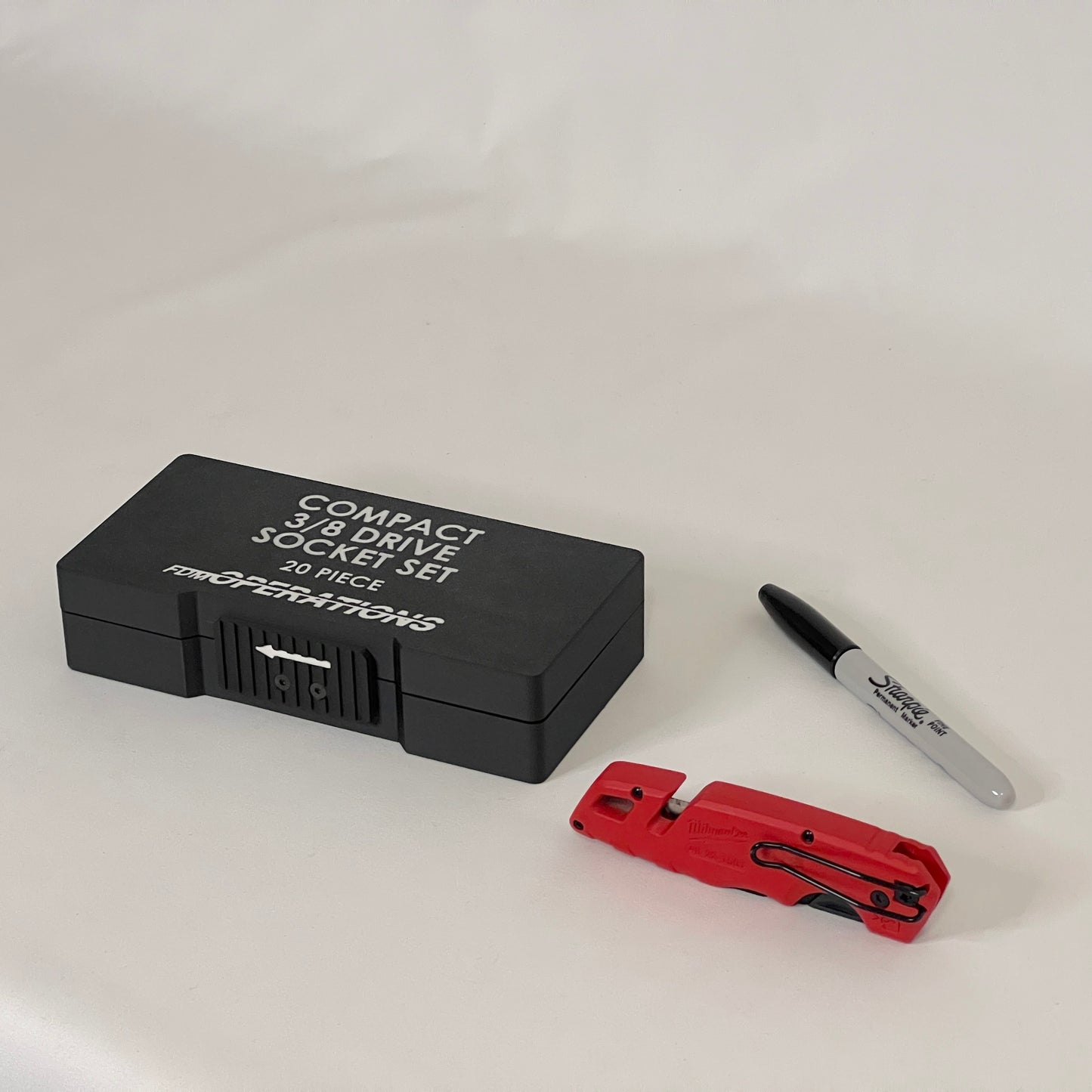 Compact 3/8 Inch Drive Socket Case for 20 Piece Socket Set (with or w/o sockets)