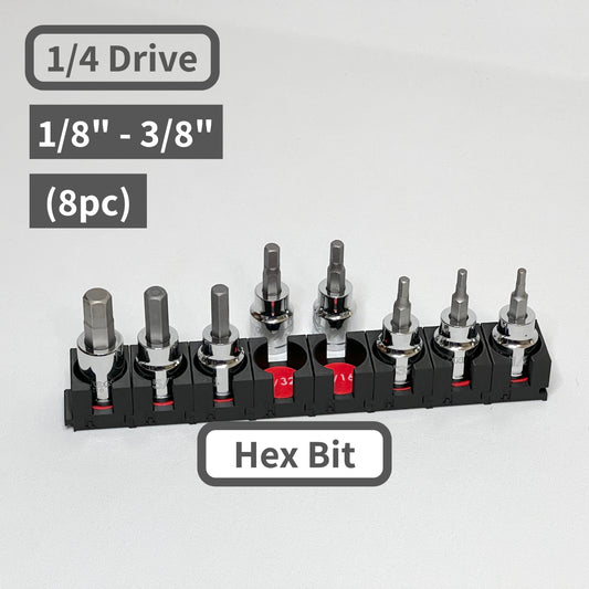 3/8 Inch Drive Standard (SAE) Modular Hex Bit Socket Organizer 8pc (sockets not included)