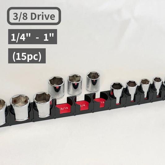 3/8 Inch Drive Standard (SAE) Modular Socket Organizer 15pc (sockets not included)