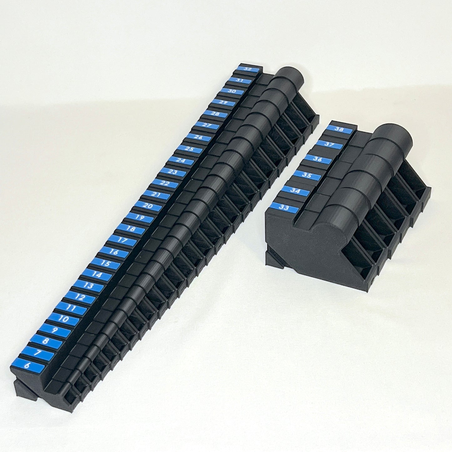 Metric 6mm - 38mm (33 piece) Space Efficient Modular Wrench Organizer (no skip sizes)