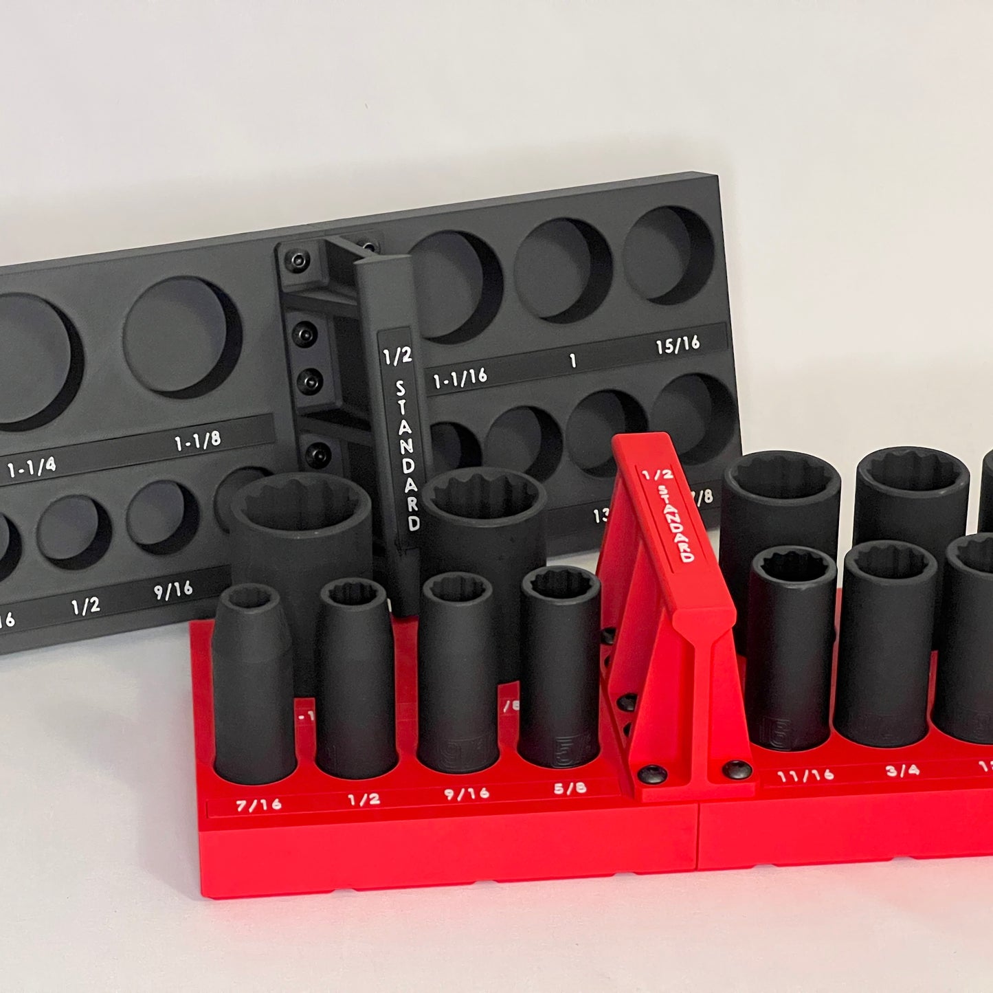 Standard (SAE) 1/2 Inch Drive Deep Impact Socket Tray for Harbor Freight Pittsburgh 13 Piece