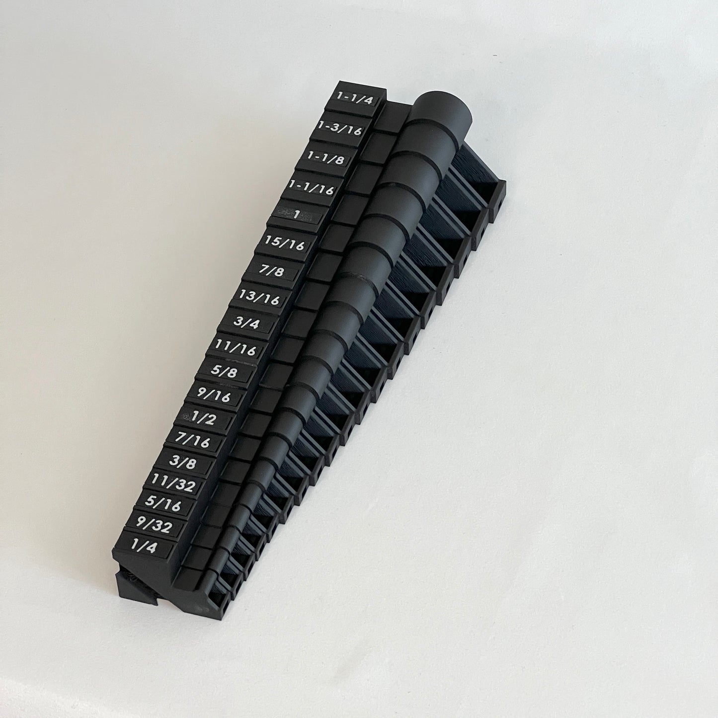 Standard (SAE) 1/4" - 1-1/4" (19 piece) Space Efficient Modular Wrench Organizer (no skip sizes)