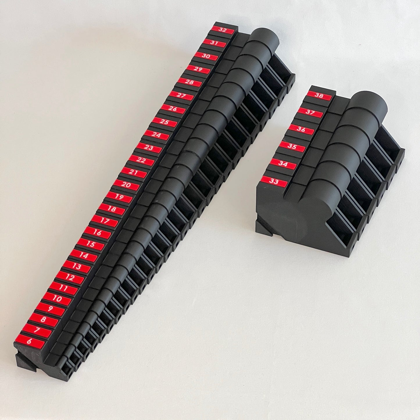 Metric 6mm - 38mm (33 piece) Space Efficient Modular Wrench Organizer (no skip sizes)