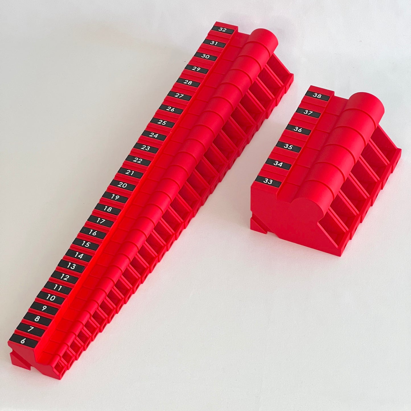 Metric 6mm - 38mm (33 piece) Space Efficient Modular Wrench Organizer (no skip sizes)