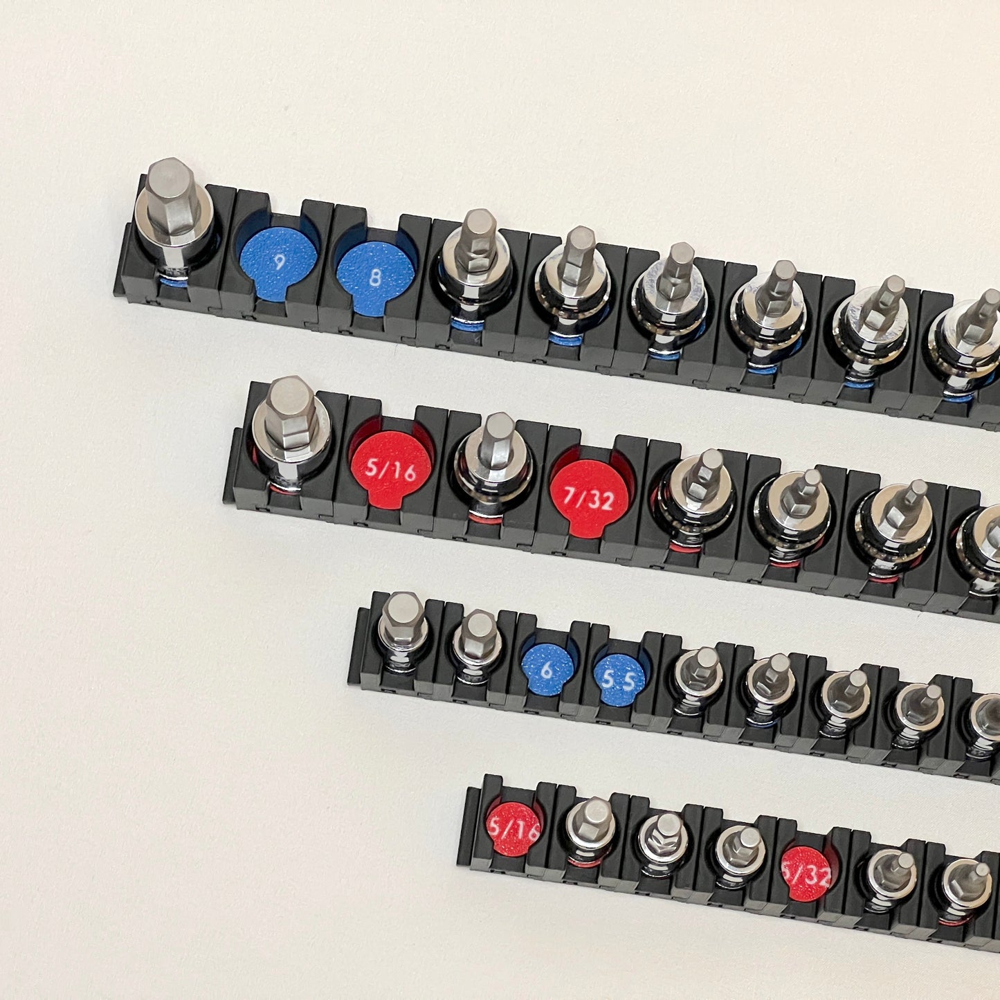 1/4 Inch Drive Standard (SAE) Modular Hex Bit Socket Organizer 10pc (sockets not included)