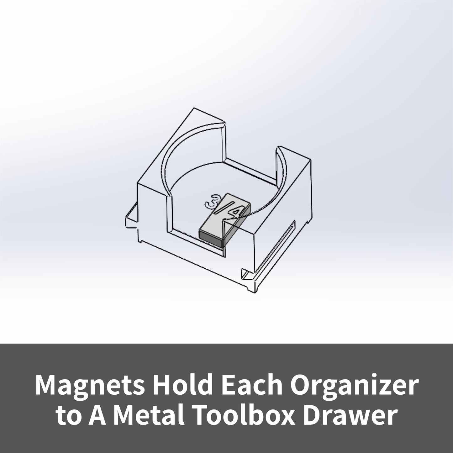 3/8 Inch Drive Standard (SAE) Modular IMPACT Socket Organizer 15pc (sockets not included)
