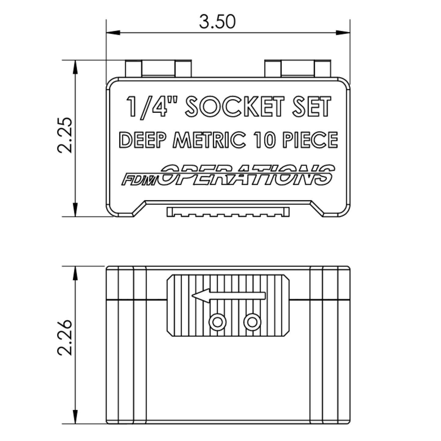 1/4" Compact Socket Case for DEEP Metric 10 Piece Set