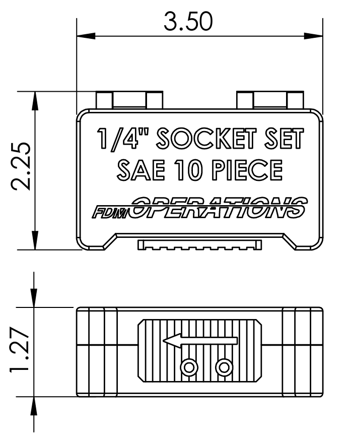 1/4" Compact Socket Case for SAE 10 Piece Set