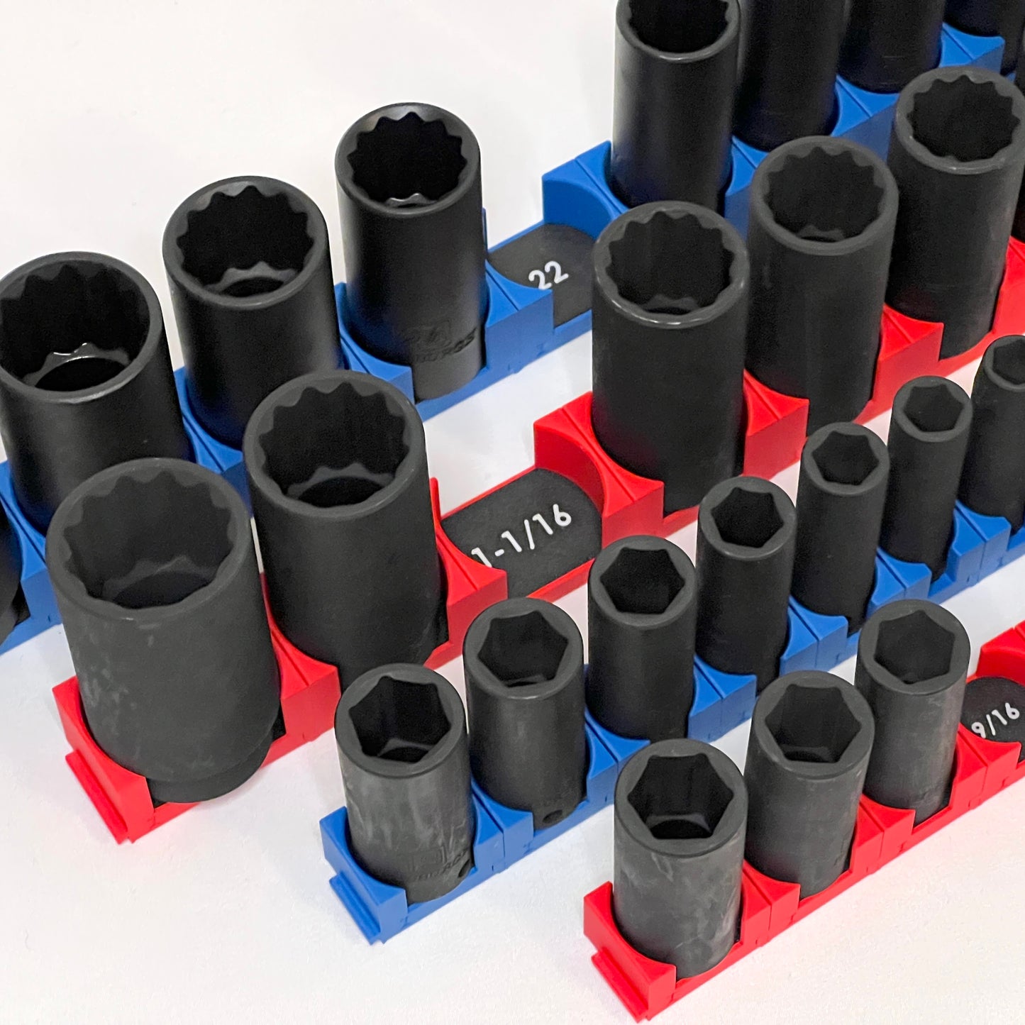 3/8 Inch Drive Standard (SAE) Modular IMPACT Socket Organizer 15pc (sockets not included)