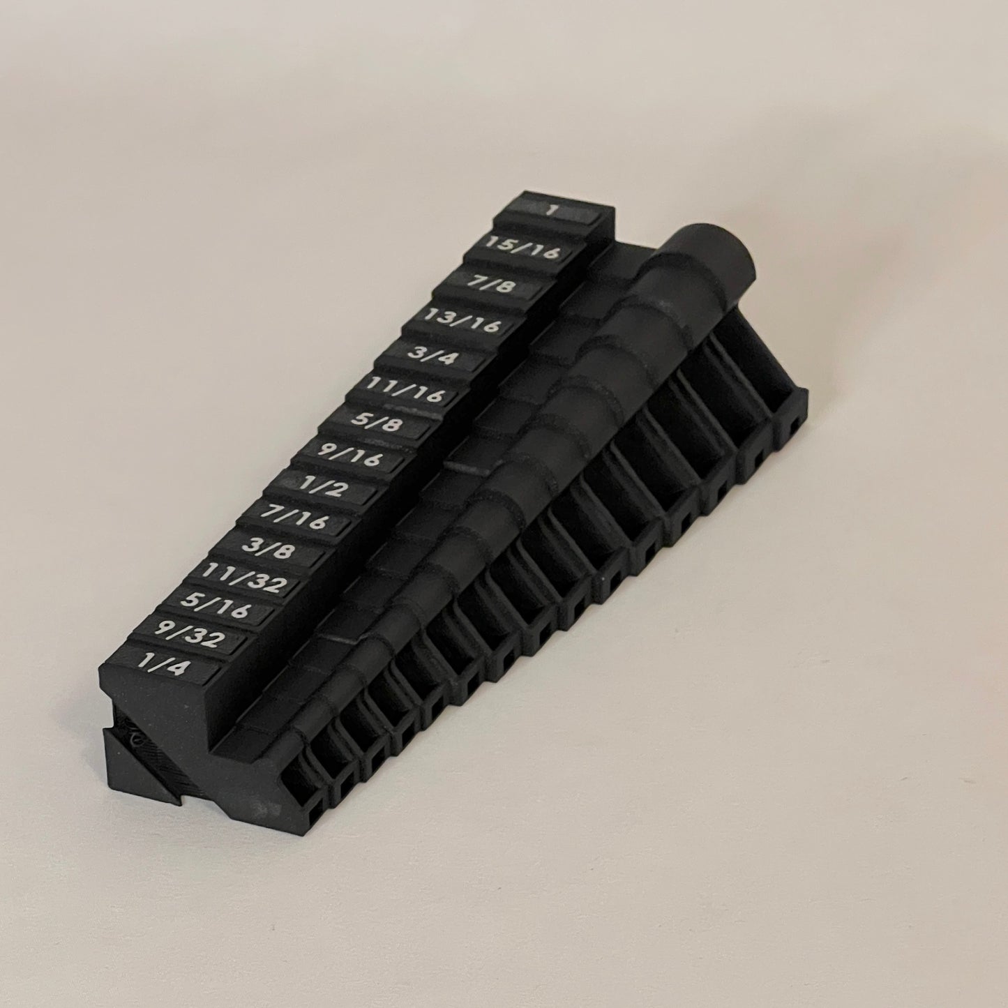 Standard (SAE) 1/4" - 1" (15 piece) Space Efficient Modular Wrench Organizer (no skip sizes)