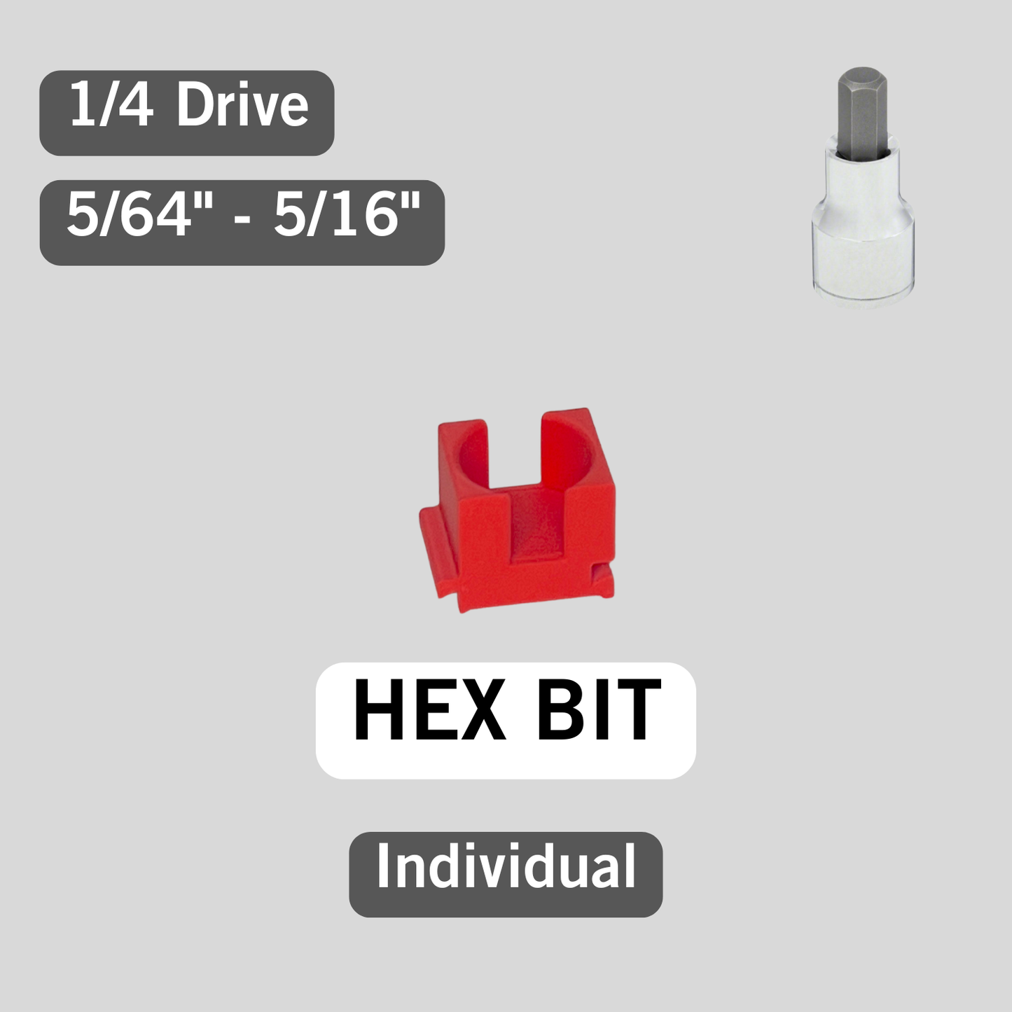 Individual 1/4 Drive HEX BIT SAE Modular Socket Organizers