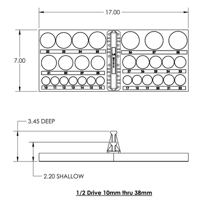 1/2 Inch Drive Metric Socket Trays