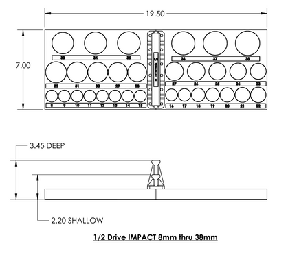 1/2 Inch Drive Metric IMPACT Socket Trays