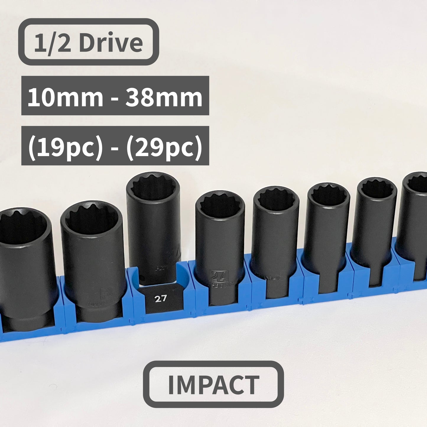 1/2 Inch Drive Metric Modular IMPACT Socket Organizer