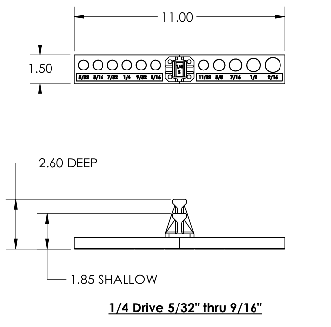 1/4 Inch Drive SAE Socket Trays