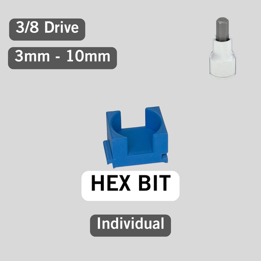 Individual 3/8 Drive HEX BIT Metric Modular Socket Organizers