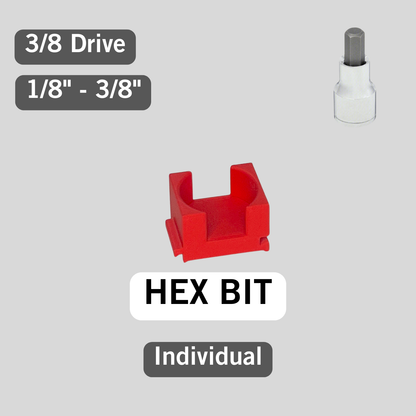 Individual 3/8 Drive HEX BIT SAE Modular Socket Organizers