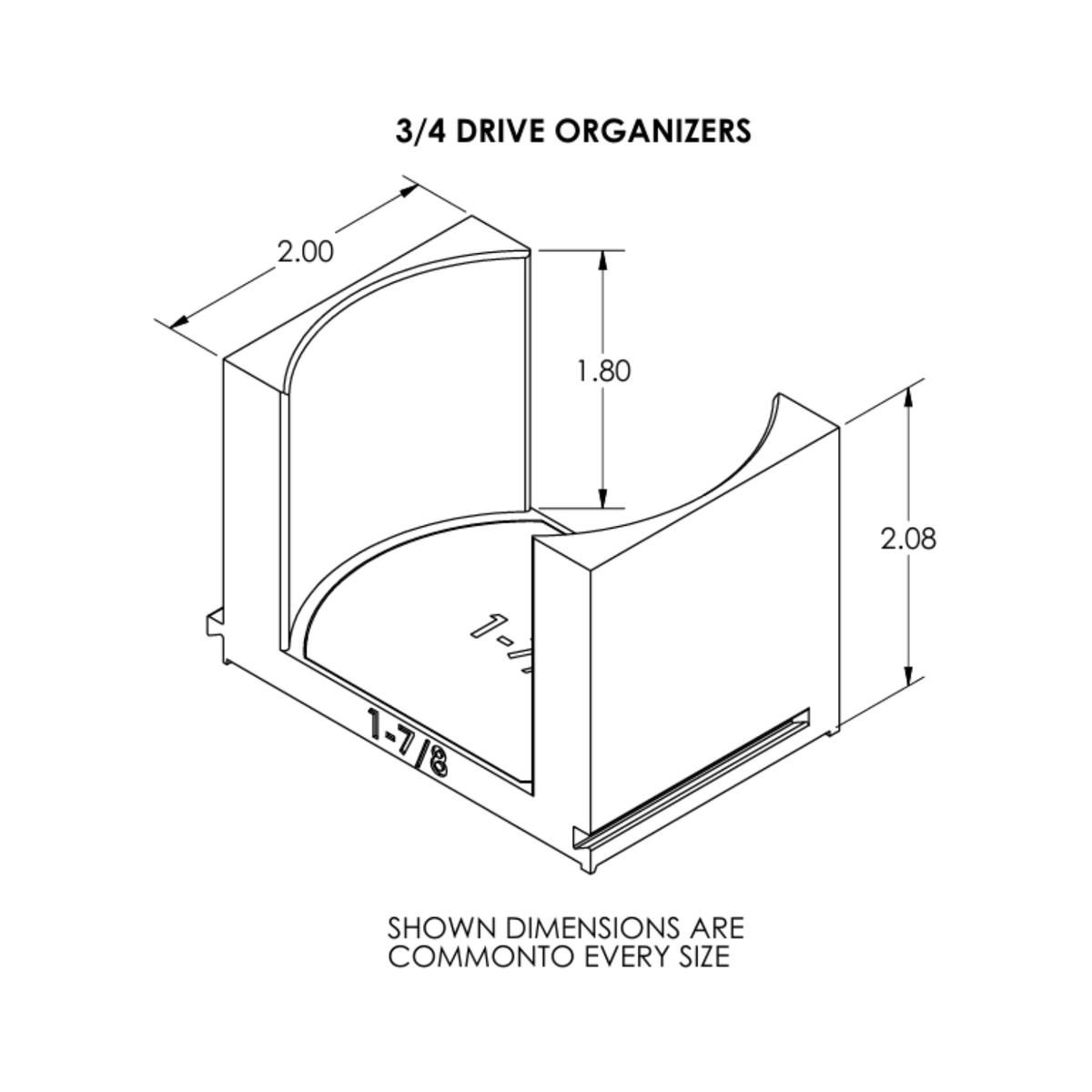 3/4" Modular Socket Organizer for SAE CHROME Sockets