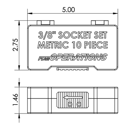 3/8" Compact Socket Case for Metric 10 Piece Set
