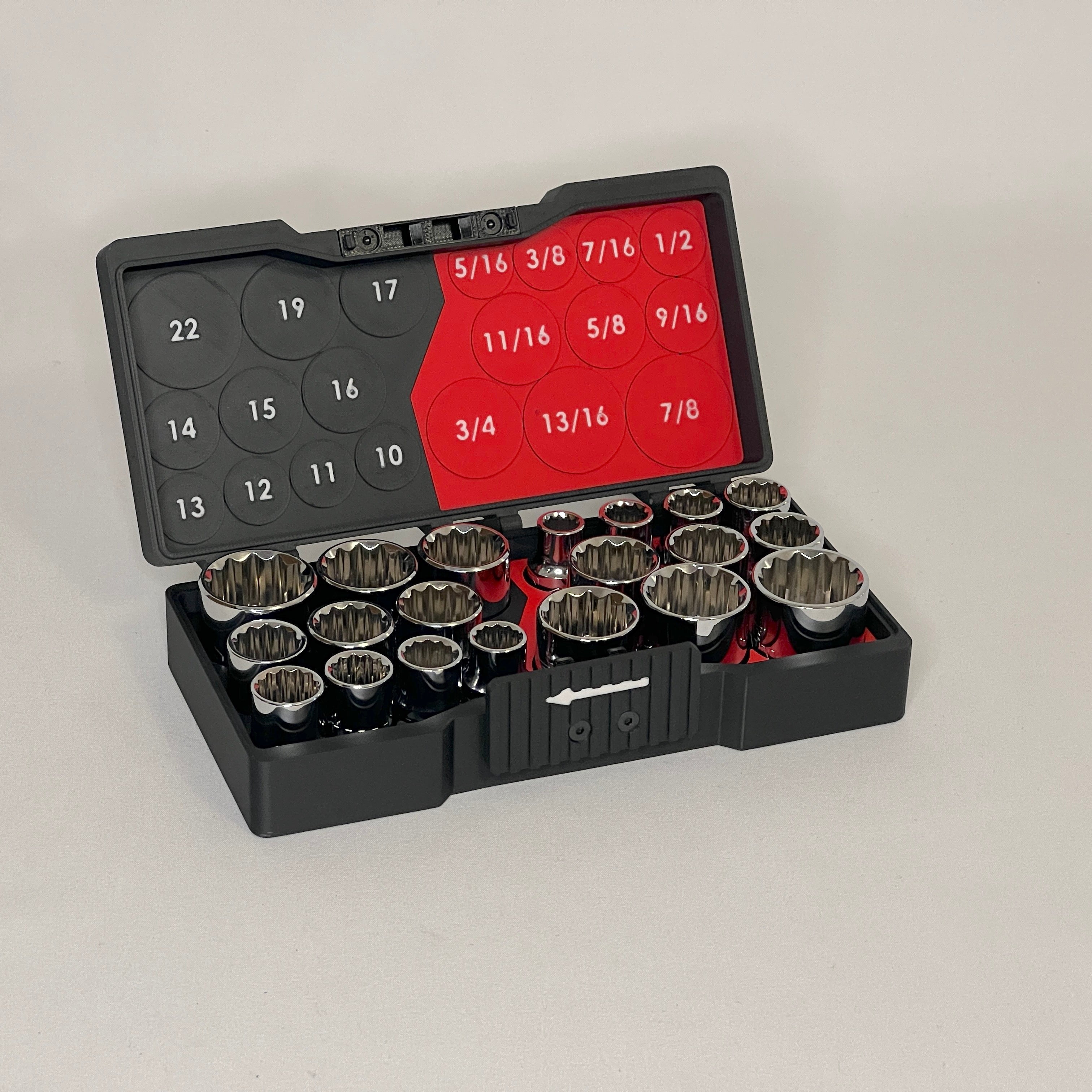 Compact 3/8 Inch Drive Socket Case for 20 Piece Socket Set (with or w ...