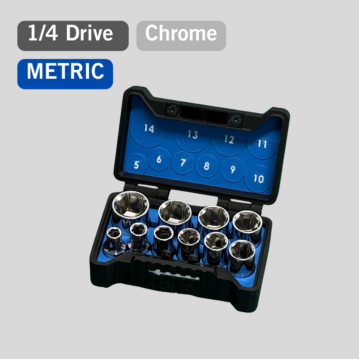 1/4" Compact Socket Case for Metric 10 Piece Set