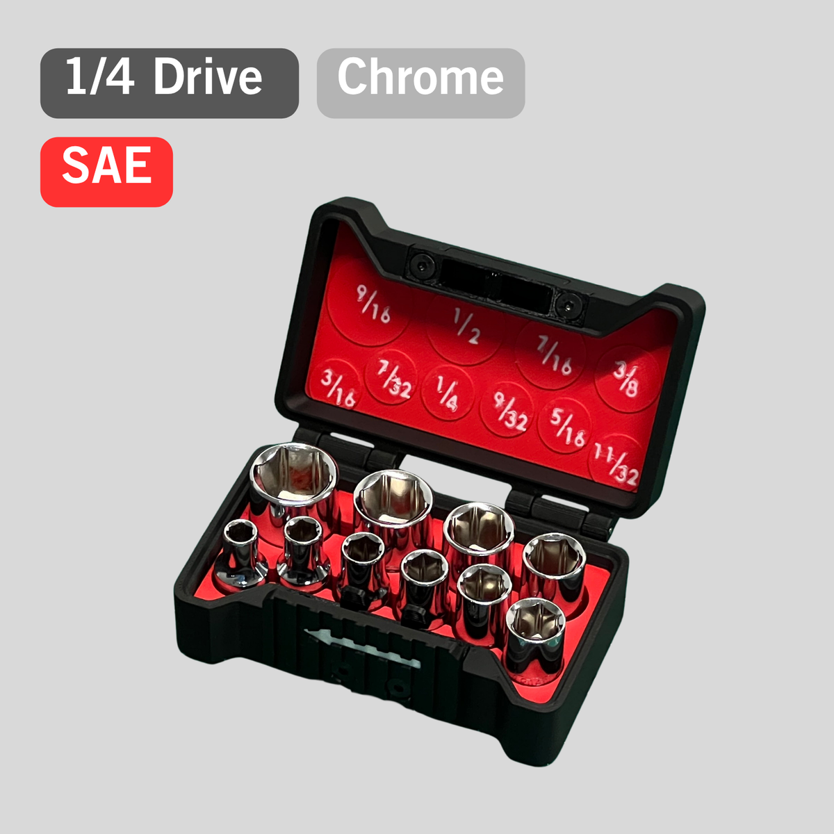 1/4" Compact Socket Case for SAE 10 Piece Set