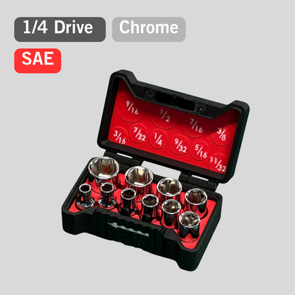 1/4" Compact Socket Case for SAE 10 Piece Set