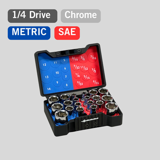 1/4" Compact Socket Case for SAE & Metric 20 Piece Set