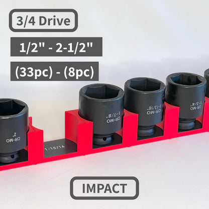 3/4 Inch Drive Standard (SAE) Modular IMPACT Socket Organizer (sockets not included)