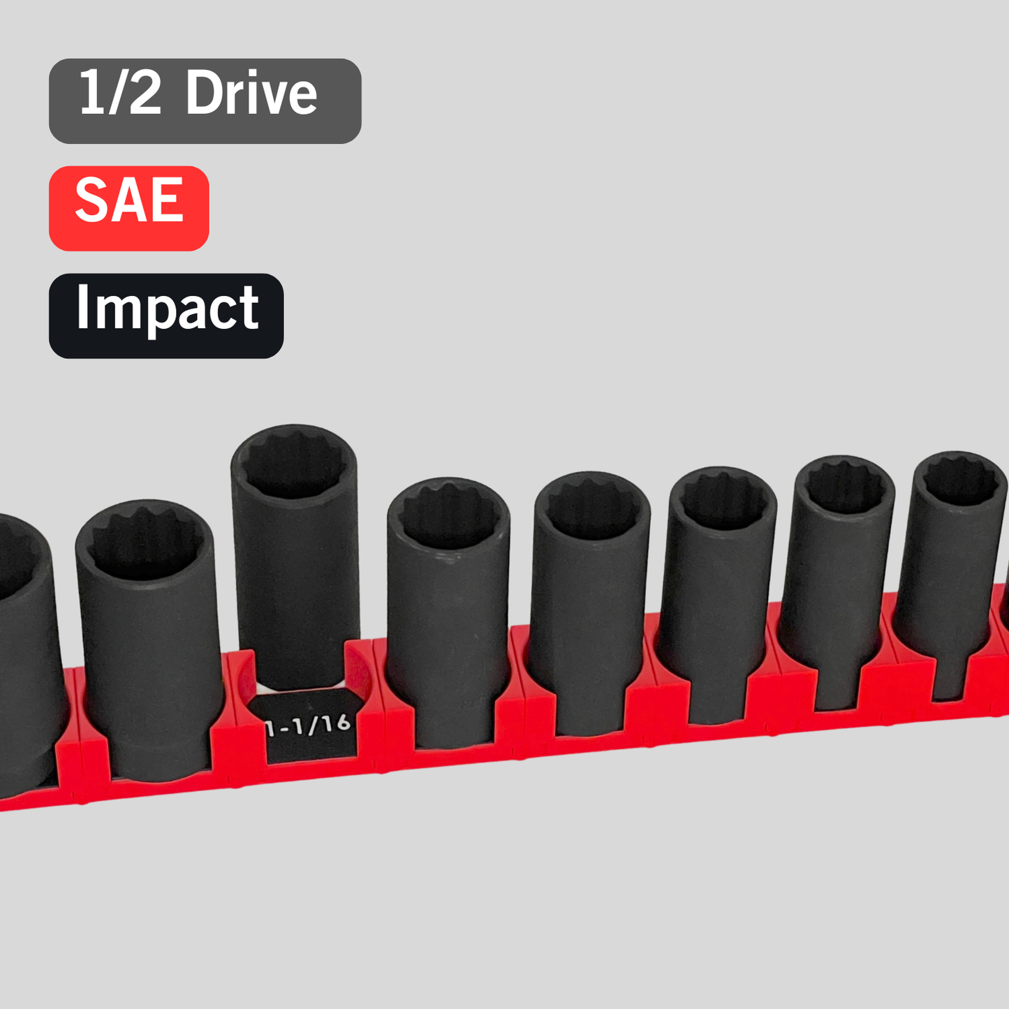 1/2" Modular Socket Organizer for SAE IMPACT Sockets