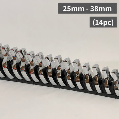 Metric 25mm - 38mm Modular Crowfoot Wrench Organizer (14pc No Skips)