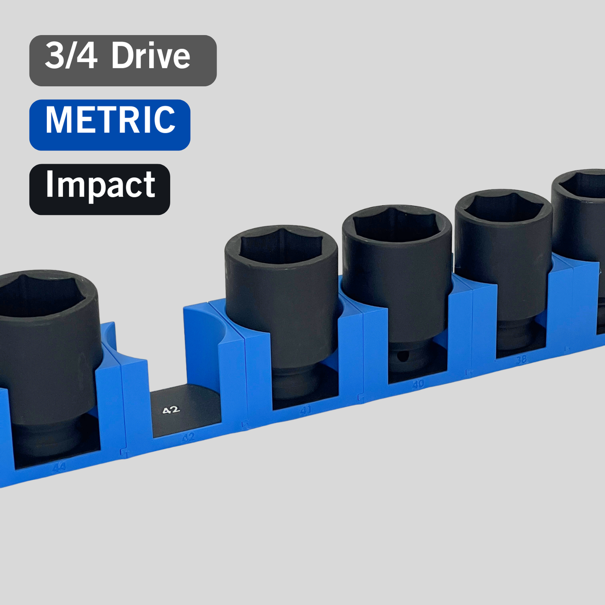 3/4" Modular Socket Organizer for Metric IMPACT Sockets