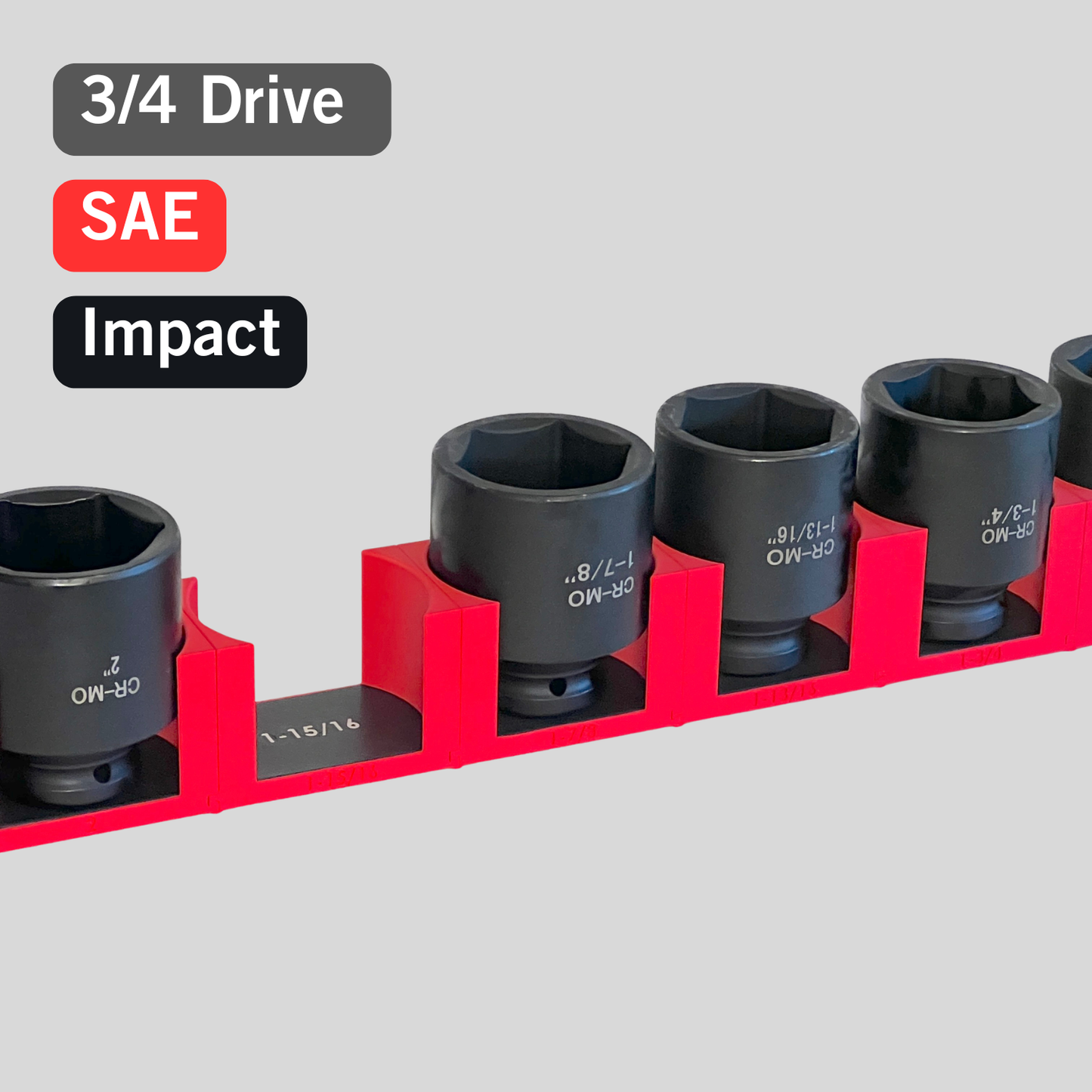 3/4" Modular Socket Organizer for SAE IMPACT Sockets
