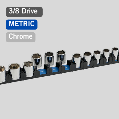 3/8" Modular Socket Organizer for Metric CHROME Sockets