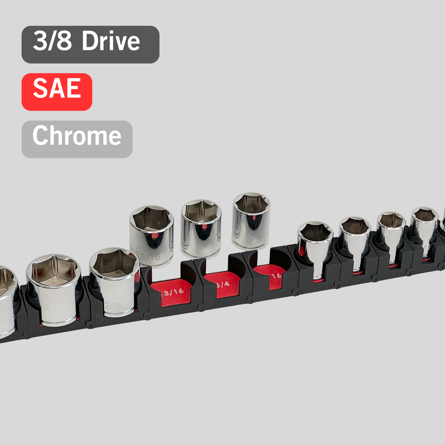 3/8" Modular Socket Organizer for SAE CHROME Sockets