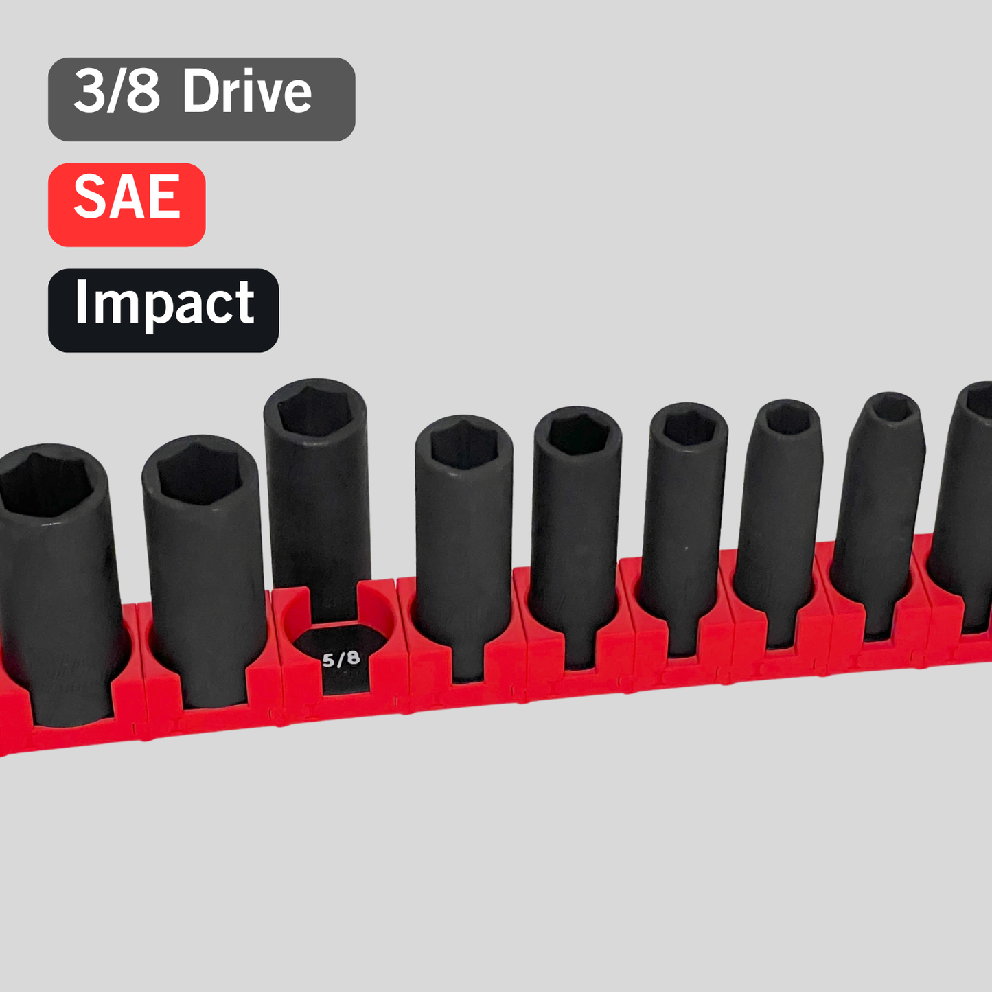 3/8" Modular Socket Organizer for SAE IMPACT Sockets