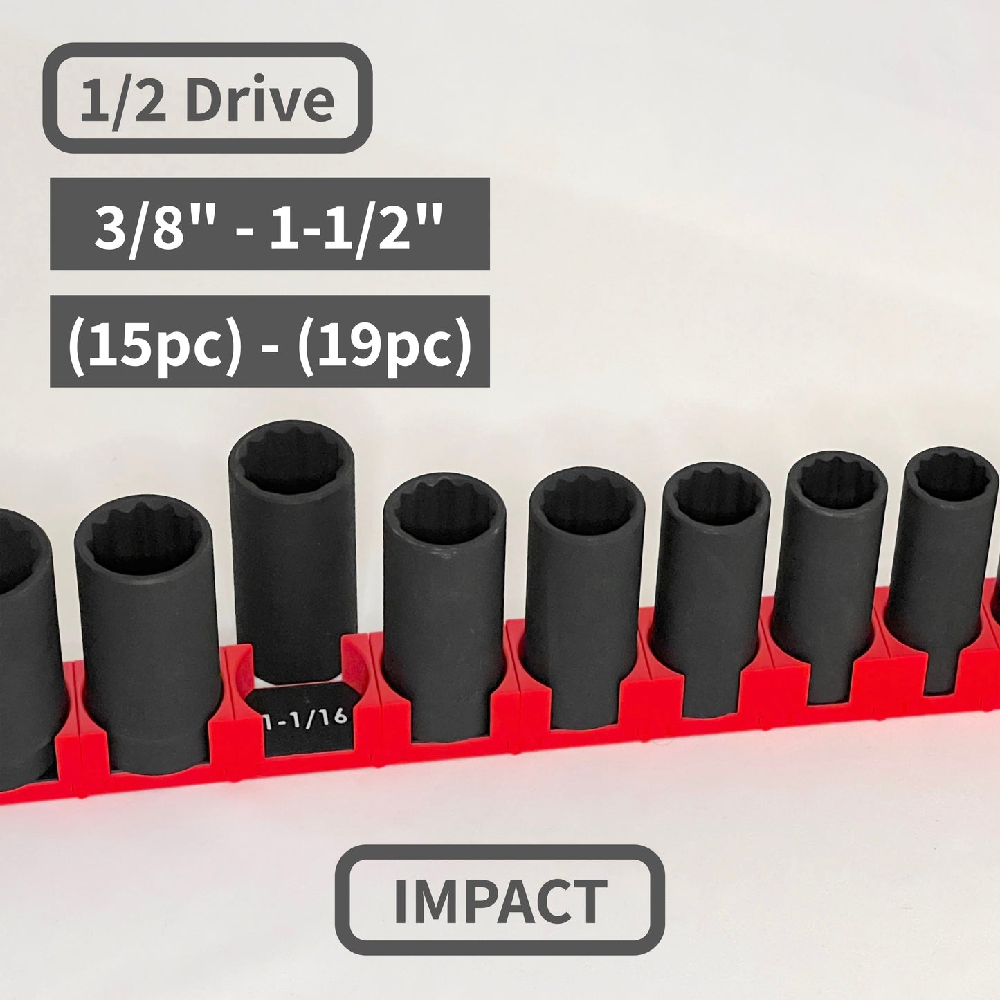 1/2 Inch Drive Standard (SAE) Modular IMPACT Socket Organizer