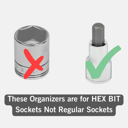 Individual 1/4 Drive HEX BIT Metric Modular Socket Organizers