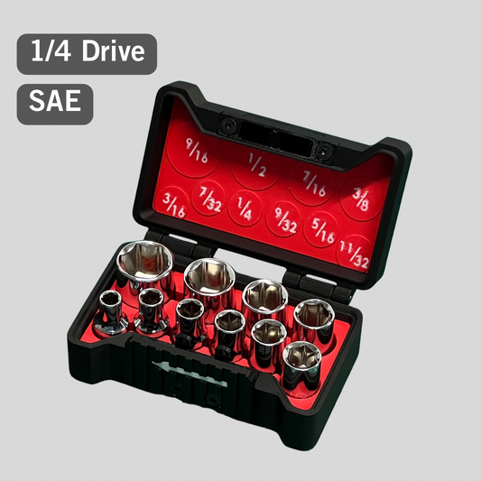 1/4" SAE 10pc Compact Socket Case