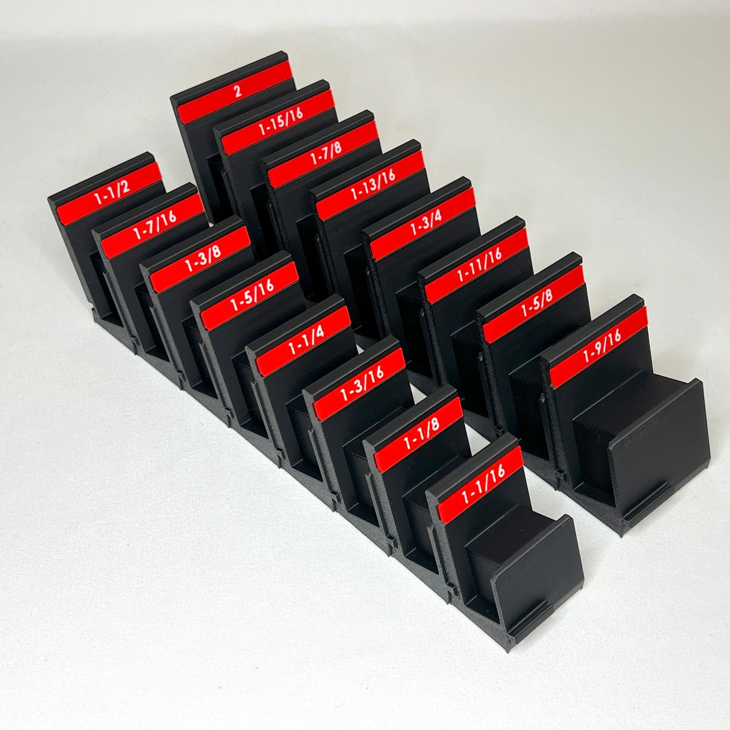 Standard (SAE) 1-1/16" - 2" Modular Crowfoot Wrench Organizer (16pc No Skips)