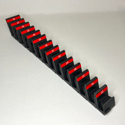 Metric 25mm - 38mm Modular Crowfoot Wrench Organizer (14pc No Skips)