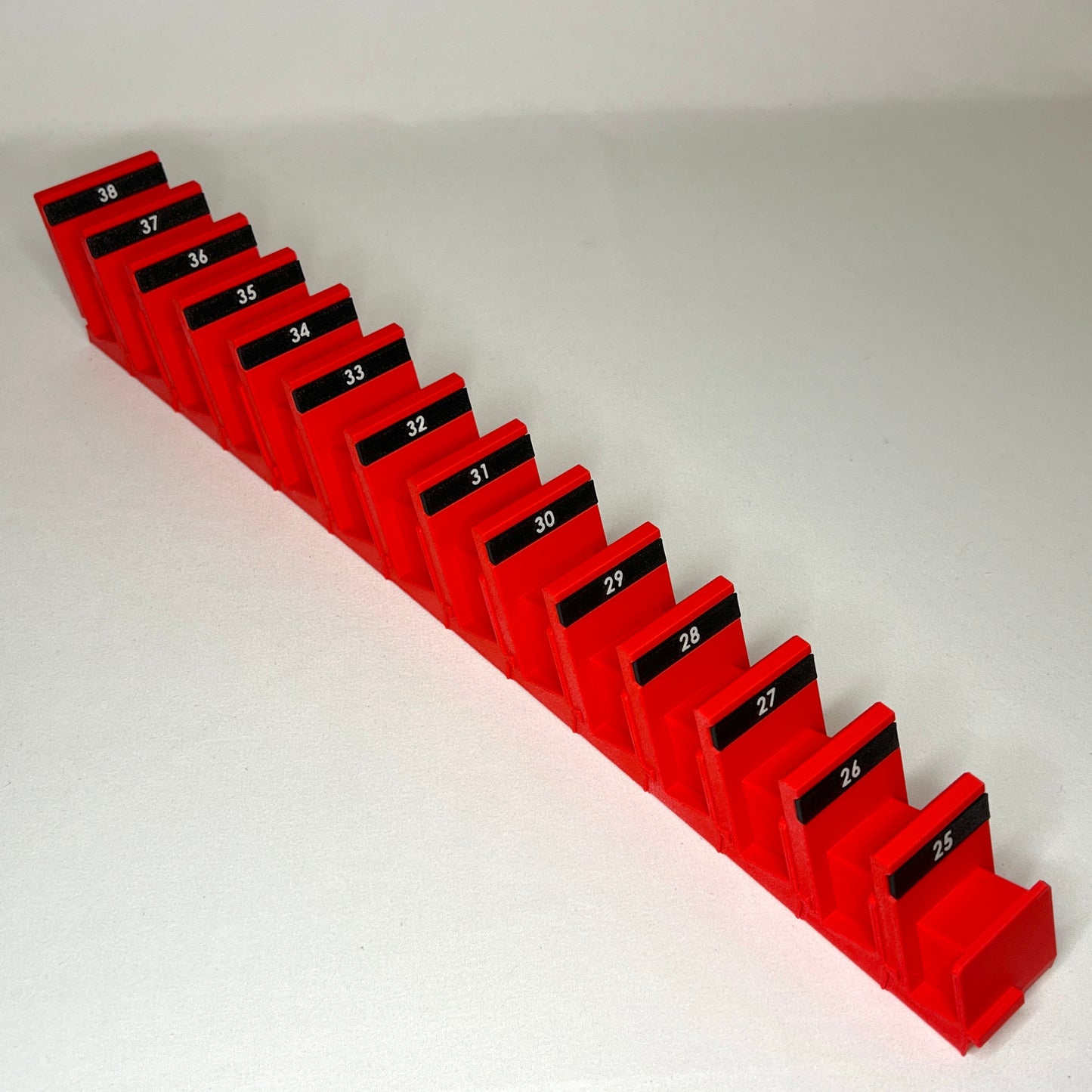 Metric 25mm - 38mm Modular Crowfoot Wrench Organizer (14pc No Skips)