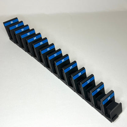 Metric 25mm - 38mm Modular Crowfoot Wrench Organizer (14pc No Skips)